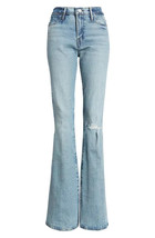 NWT Frame Le High Flare in Crystal Beach Tear Stretch Denim Jeans 27 x 35 - $91.08