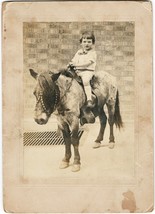 Vintage Cabinet Photo of Young Boy on Pony/Horse Early 1900s - £8.95 GBP