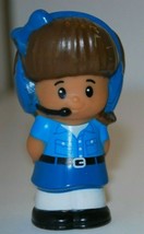 2013 Mattel Fisher Price Little People Girl in blue dress and Headset PVC Figure - $8.99