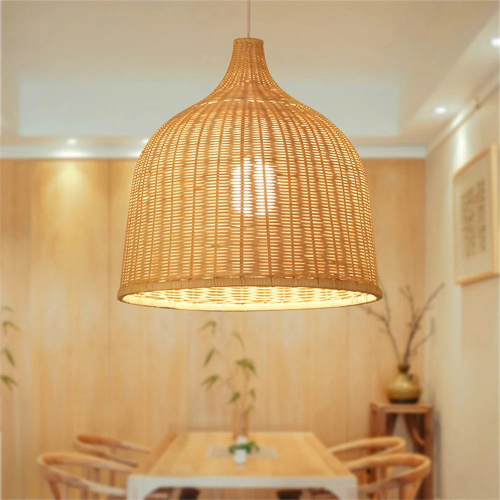 Wicker lights Rattan Pendant lamp 26*26CM Southeast Asia pendant lamp Japanese - £32.71 GBP