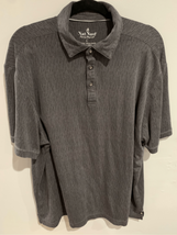 NAT NAST Modal Polo Shirt-Grey/Black Poly S/S EUC Mens Large - £6.86 GBP