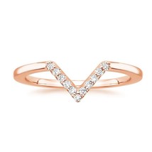 0.10 Karat Diamant 14K Rose Vergoldet Antik Winkel Ehering - £57.52 GBP