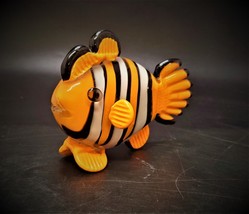 Hand Blown Glass Clownfish Finding Nemo Inspired - Fish Art Figurine - 4&quot; Tall - £32.14 GBP