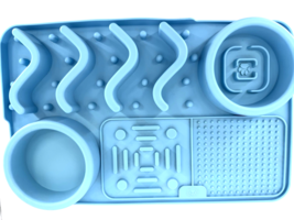 Dog Lick Mat Slow Feeder Silicone Enrichment Tray Bule Puzzle Feeding Mat - $13.85