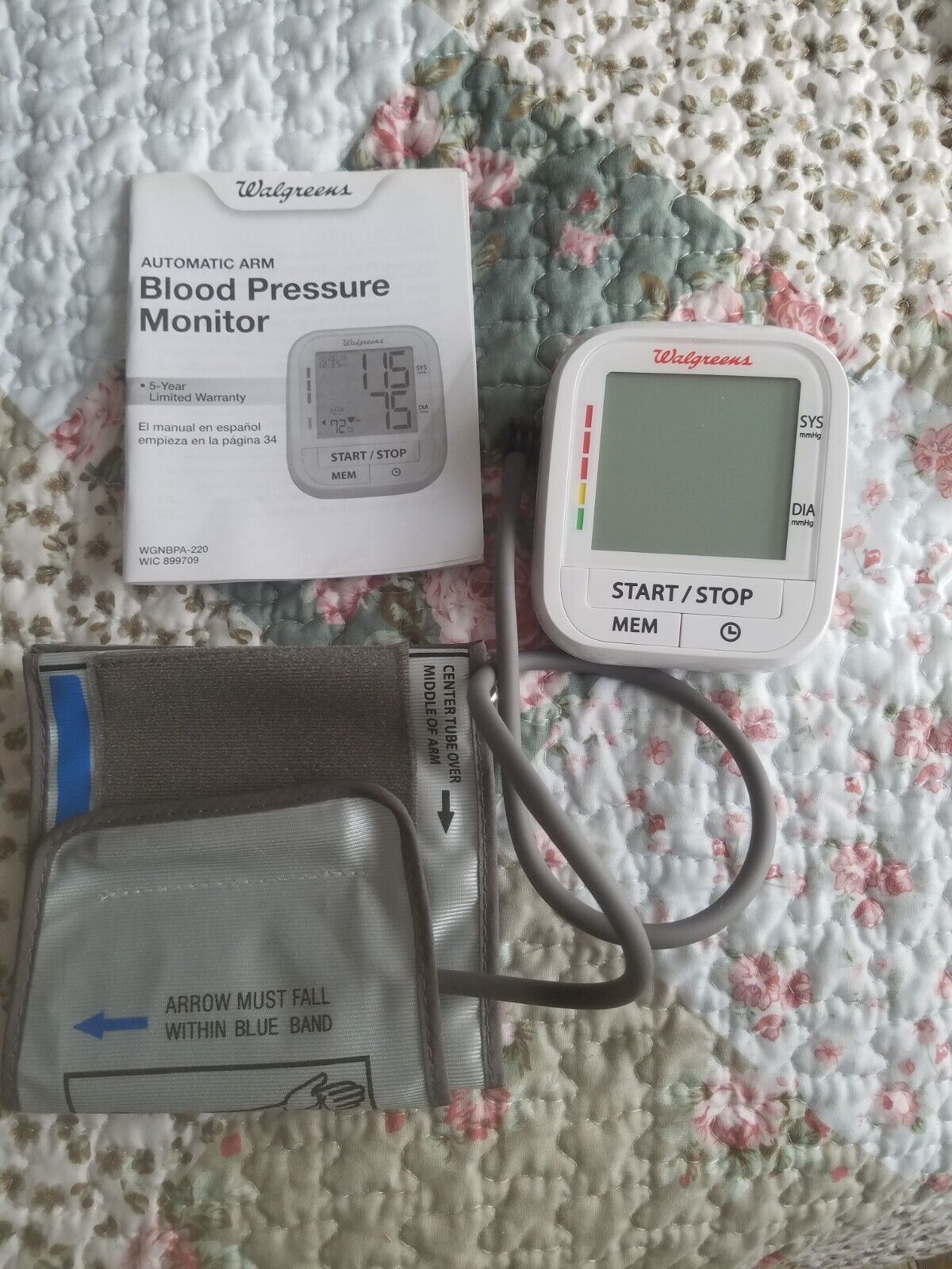 WALGREENS Automatic Arm BLOOD PRESSURE MONITOR WGNBPA220 Blood