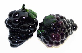 Vintage Pair Deep Purple Glass Grape Clusters - £11.99 GBP
