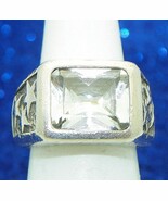 Sterling Silver Cubic Zirconia Solitaire Band Ring 14.4g Size 5.75 - $122.50