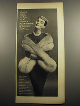 1955 Marshall Field &amp; Company Ad - Saga Noregian Blue Fox Fur by Reynard - £13.82 GBP