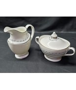 Vintage ROYAL DOULTON Creamer &amp; Sugar Bowl With Lid TIARA Platinum Trim ... - $31.55 CAD