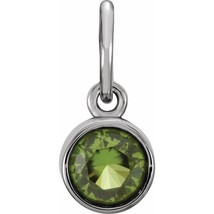 Authentic 925 Sterling Silver 4mm Peridot CZ Birthstone Womens Bracelet Charm - £71.39 GBP