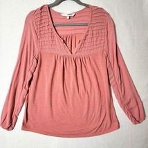 Sonoma Womens Boho Peasant Blouse Size Large Long Sleeve V-Neck - £13.13 GBP