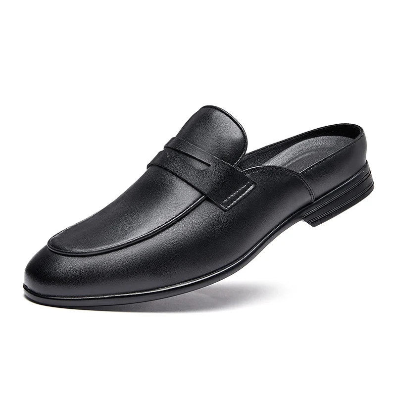 Luxury Designer Mens Half Drag Shoes For Men Casual Leather Fashion Half... - $54.29