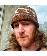 Hand Knit Wool Slouchy Beanie - Soft Warm Light Brown Alpaca Wool Winter... - $39.59
