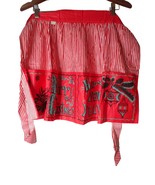 NWT Vintage Holiday Christmas New Year Red Green Striped half apron Esta... - $447.99 MXN