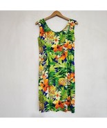 Vintage Jams World Womens XL Tank Dress Hawaiian Tropical Pineapples Hippie - £48.93 GBP