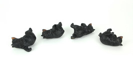 Set of 4 Black Bear Planter Pot Hanging Decorative Figurines Resin Plant Decor - £31.74 GBP