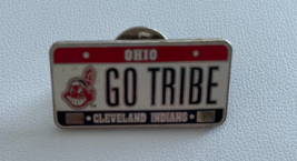 Ohio Go Tribe License Plate Cleveland Indians Baseball Pin - £14.95 GBP