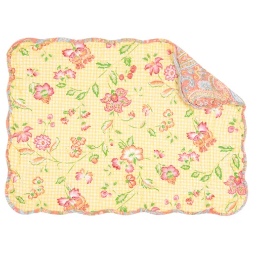 New Miley Cotton Quilted Rectangular Reversible 13&quot; X 19&quot; Placemat Set O... - £47.19 GBP