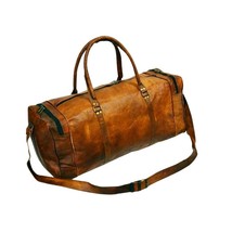 New Men 30&quot; High-Quality Vintage Leather Duffel Weekend Luggage Gym Travel Bag - £238.96 GBP
