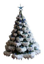 Vintage Ceramic Mold Green Frosted Christmas Tree TOP ONLY Glazed Pottery 19.5&quot; - £199.80 GBP