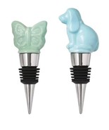 2-Pioneer Woman Wine Bottle Stoppers 1-Butterfly Insignia &amp; 1-Ree&#39;s Dog ... - $23.38