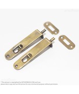 Set of 2 Solid Brass Bolt Lock Door Flush Latch Bolt Door Buckle Pulls - £22.41 GBP