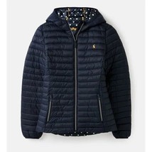 NWT Womens Size 4 Joules Navy Blue Snug Water Resistant Packable Jacket - £50.12 GBP