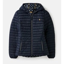 NWT Womens Size 4 Joules Navy Blue Snug Water Resistant Packable Jacket - £50.04 GBP