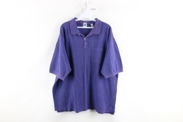Vintage 90s Gap Mens XL Faded Blank Collared Pocket Polo Shirt Purple Co... - £35.15 GBP