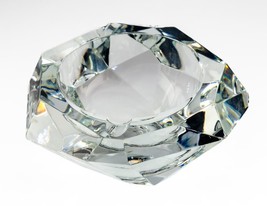 Baccarat Crystal Diamond Cut Ashtray 6&quot; Some Damage - $197.99