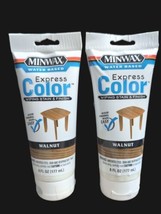 2 Minwax Walnut Express Color Wiping Stain and Finish 6 oz Each New Discontinued - £51.43 GBP