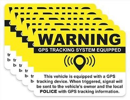 GPS Tracking Sticker Anti-Theft Car Vehicle Warning 6 Pack 2.5&quot;x3.5&quot; Vin... - £18.34 GBP