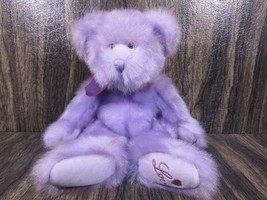 Russ Berrie Aphrodite Purple Lavender Love Bear 10&quot; Plush Stuffed Animal Toy - £11.62 GBP