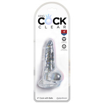 King Cock Clear 4&quot; Cock With Balls - £16.20 GBP