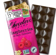 Chocolove XoXoX Raspberries in Dark Chocolate 55% Cacao Delicious Bar - $5.89