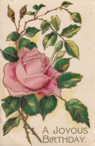 Joyous Birthday Pink Rose 1908 Kansas City MO Marthasville Postcard C49 - £2.35 GBP
