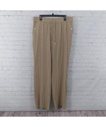 Jones New York Pants Womens Large Beige Striped Linen Blend High Rise Pu... - £19.74 GBP