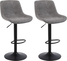 Bar Stools, Swivel Counter Height Barstools With Back,, Grey, Set Of 2 - $2,906.52 MXN