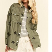 Star Printed Baby Doll Front Snap Jacket - $54.45