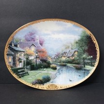 Thomas Kinkade 1994 Lamplight Brooke 8.5&quot; x 6.5&quot; Limited Edition Oval Plate - $20.67