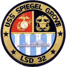 4.5&quot; Navy Uss Spiegel Grove LSD-32 Red Blue Black Embroidered Patch - £23.17 GBP