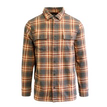 Vans Men&#39;s Charcoal Heather Molten Lava Straight Hem Melange L/S Flannel Shirt - £15.77 GBP