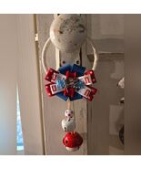 4th of July Door Hanger Doorknob Rhinestone Flag Ribbon USA Patriotic OOAK - $15.00
