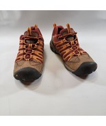 Keen Leather Hiking Shoes Waterproof Womens Size 6.5 Orange Maroon Tan Keen Dry - $27.36