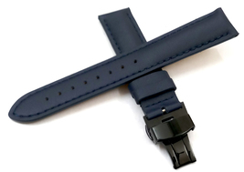 18mm 20mm 22mm 24mm Blue Watch Band Strap With Deployment Black Buckle - £16.02 GBP