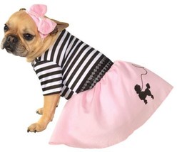 50&#39;s Girl Pink Medium Dog Costume Halloween Outfit Sock Hop - £21.35 GBP