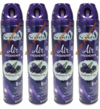 LOT 4x BLACKBERRIES &amp; SAGE Odor Eliminator 6 in 1 Air Freshener Spray 8 ... - £23.66 GBP