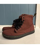 Dr. Martens Shoreditch Burgundy  Canvas Boots Shoes Womens Size 7 EUC - €30,35 EUR