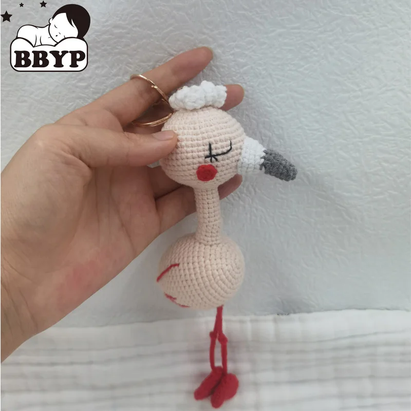 Kawaii Crochet Keychain Cute Cartoon Animal Stuffed Toy Flamingo Doll Bag Charm - £11.43 GBP
