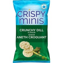 6 X Quaker Crispy Minis Gluten-Free Crunchy Dill Chips 100g Each -Free shipping - $34.83